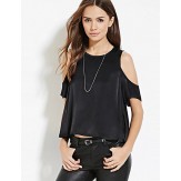 Women's Going out / Casual/Daily Simple / Street chic All Seasons T-shirtSolid Round Neck Short Sleeve Black