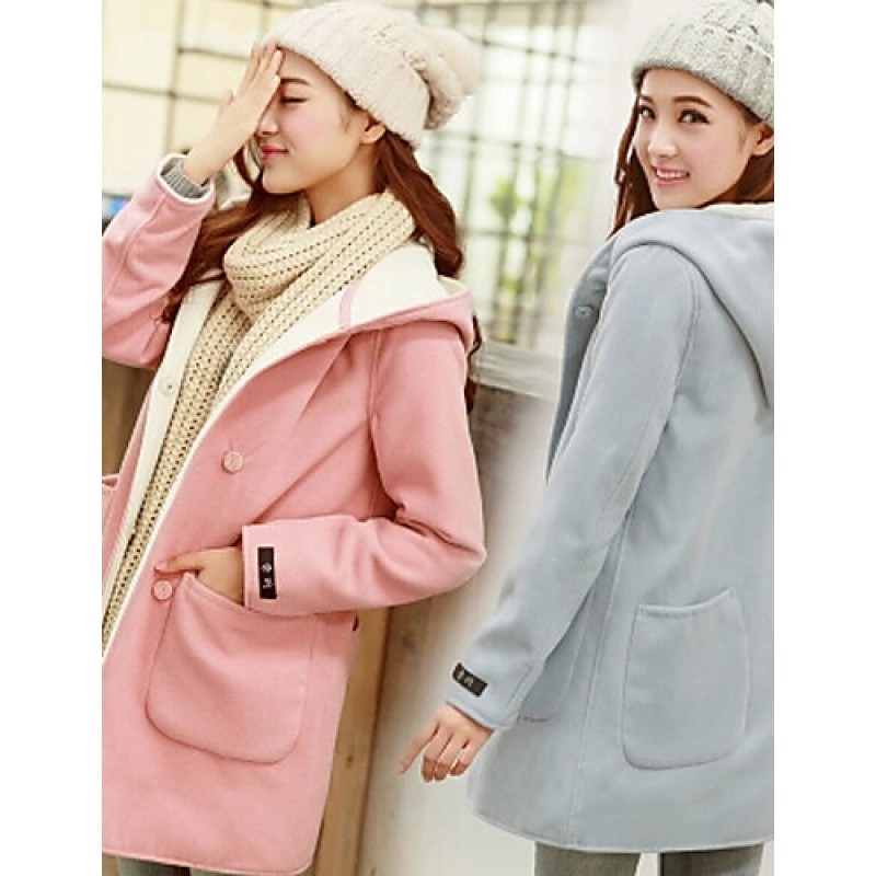 Winter Women's Solid Color Multi-color Coats &...