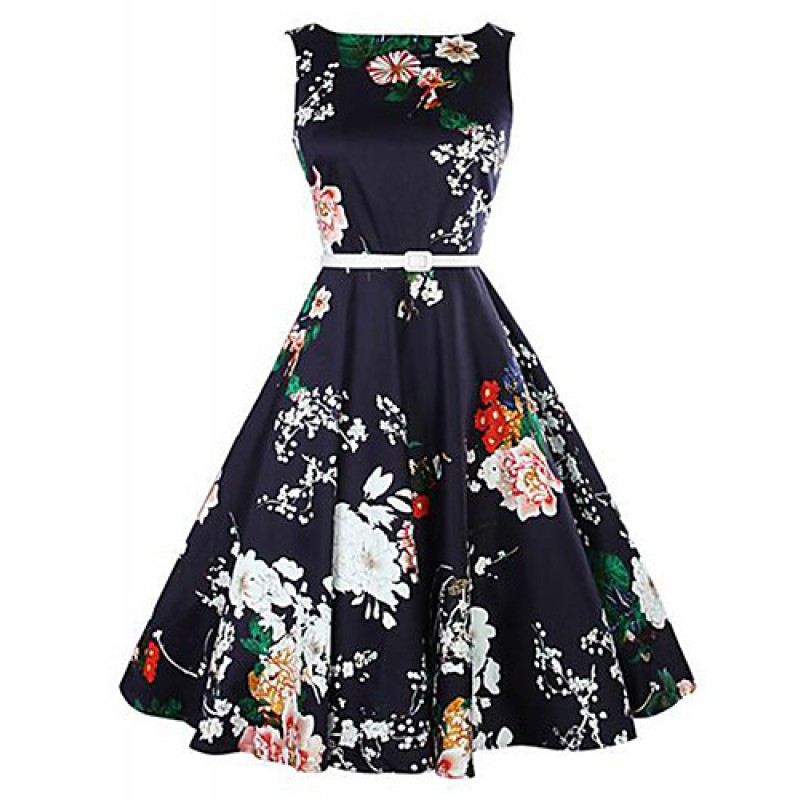 Women's Casual/Daily Vintage A Line Dress,Floral R...