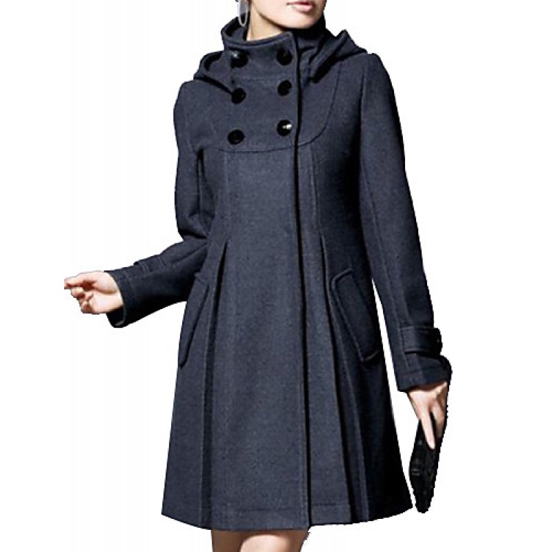 Women's Coat,Solid Long Sleeve Winter Blue / Pink ...