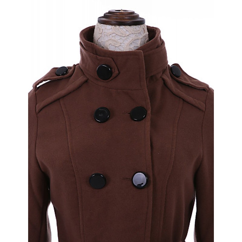 New WomenWoolen Coat Winter Slim Double Breasted Overcoat Winter Coats Long Outerwear for Women